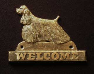 American Cocer Spaniel welcome plaque hanger