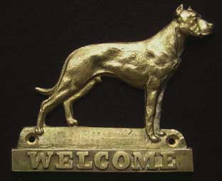 Dogo Argentino welcome plaque hanger