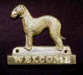 Bedlington Terrier welcome plaque hanger