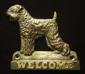 Black Russian Terrier welcome plaque hanger
