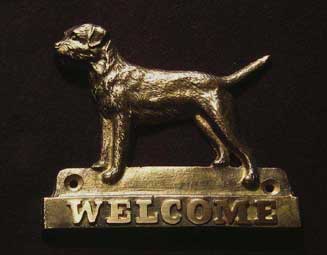 Border Terrier welcome plaque hanger