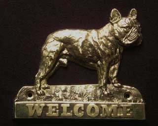 French Bulldog welcome plaque hanger