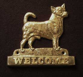 welcome plaque hanger CHIHUAHUA SMOOTH HAIRED 