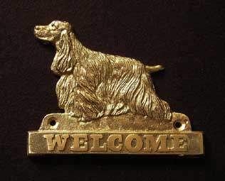 welcome plaque hanger ENGLISH COCKER SPANIEL