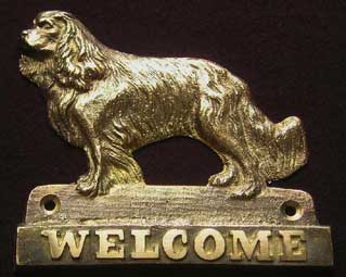 welcome plaque hanger CAVALIER KING CHARLES SPANIEL