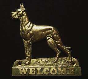 welcome plaque hanger GREAT DANE CROPPED