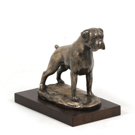 Boxer statue on wooden base