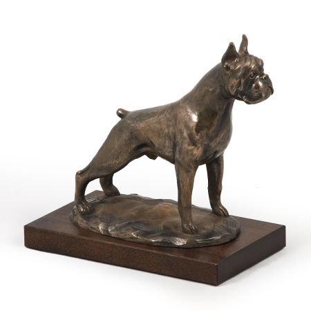 Boxer statue on wooden base
