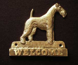 welcome plaque hanger FOXTERIER WIREHAIRED