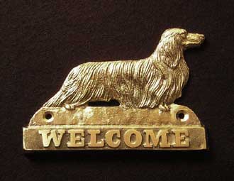 welcome plaque hanger DACHSHUND LONG HAIRED