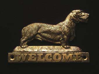 welcome plaque hanger DACHSHUND WIREHAIRED