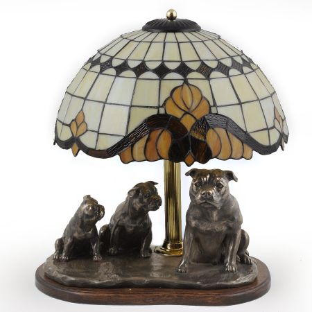 Staffordshire Bull Terrier lamp tiffany shape