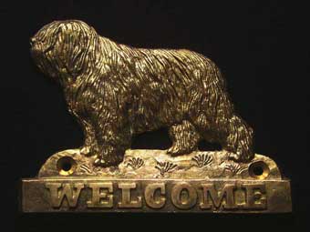 welcome plaque hanger POLISH LOWLAND SHEEP DOG (PON)
